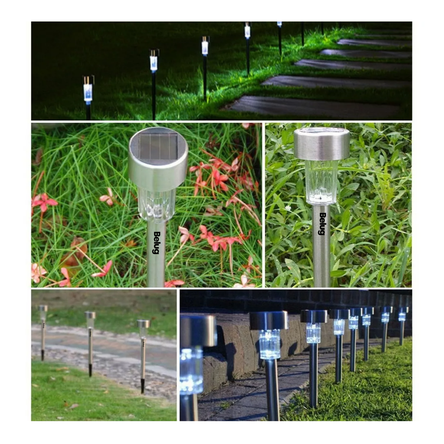 Foto 5 | Luz Solar Césped Jardín Aire Libre 10 Piezas Iluminación, Belug  Negro