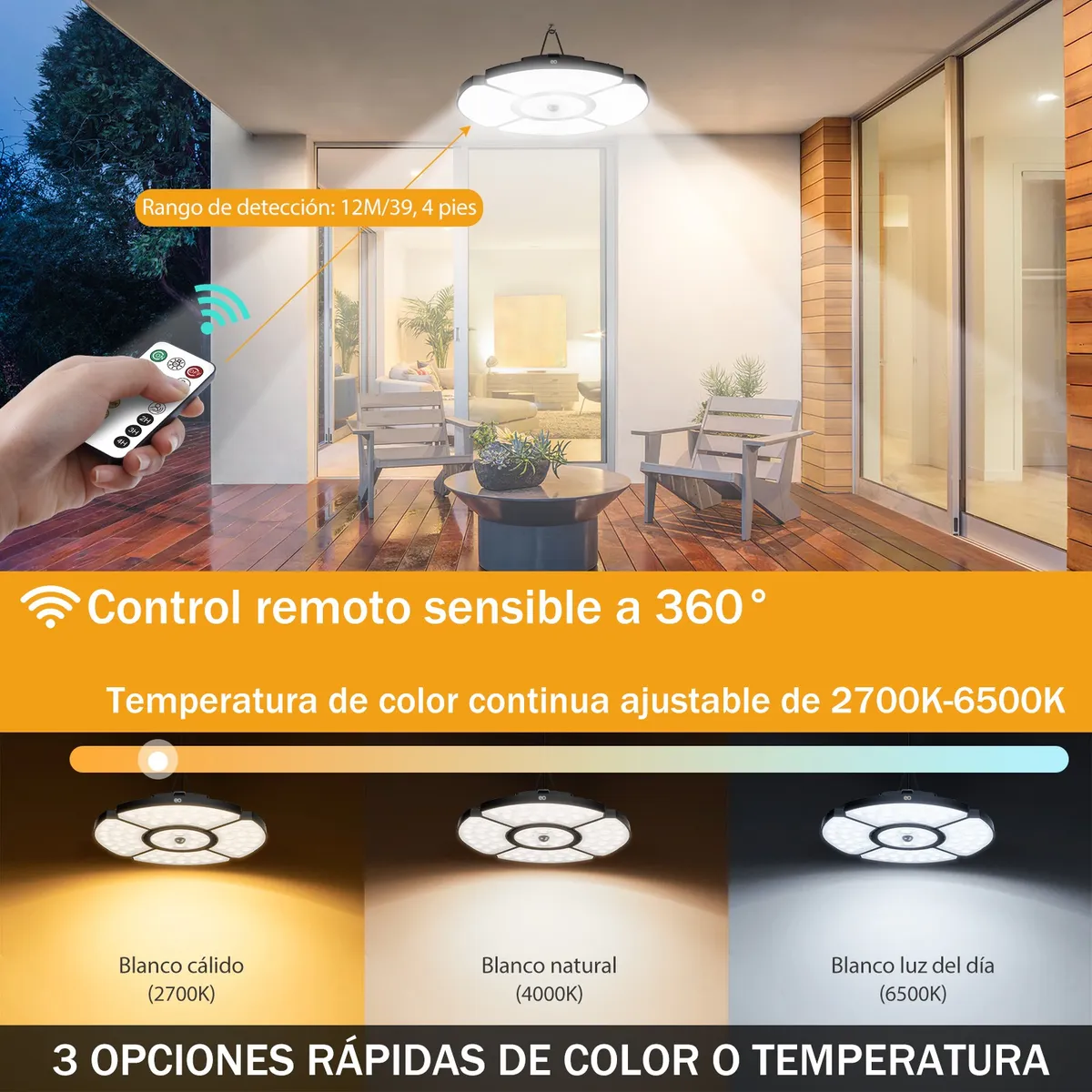 Foto 3 pulgar | Lámpara Solar Exterior Con Carga Usb 152 Led Sensor 6 Modes Eo Safe Imports Esi-19128 Negro