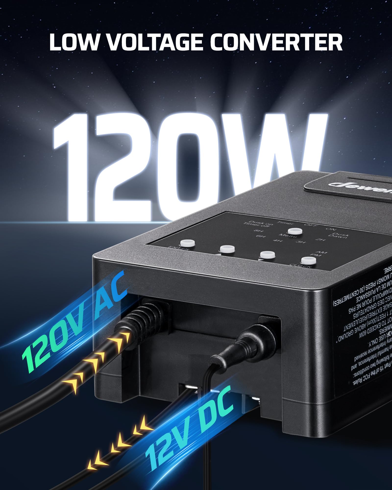 Foto 3 pulgar | Transformador De Baja Tensión Dewenwils 120w 120v Ac A 12v Dc - Venta Internacional.