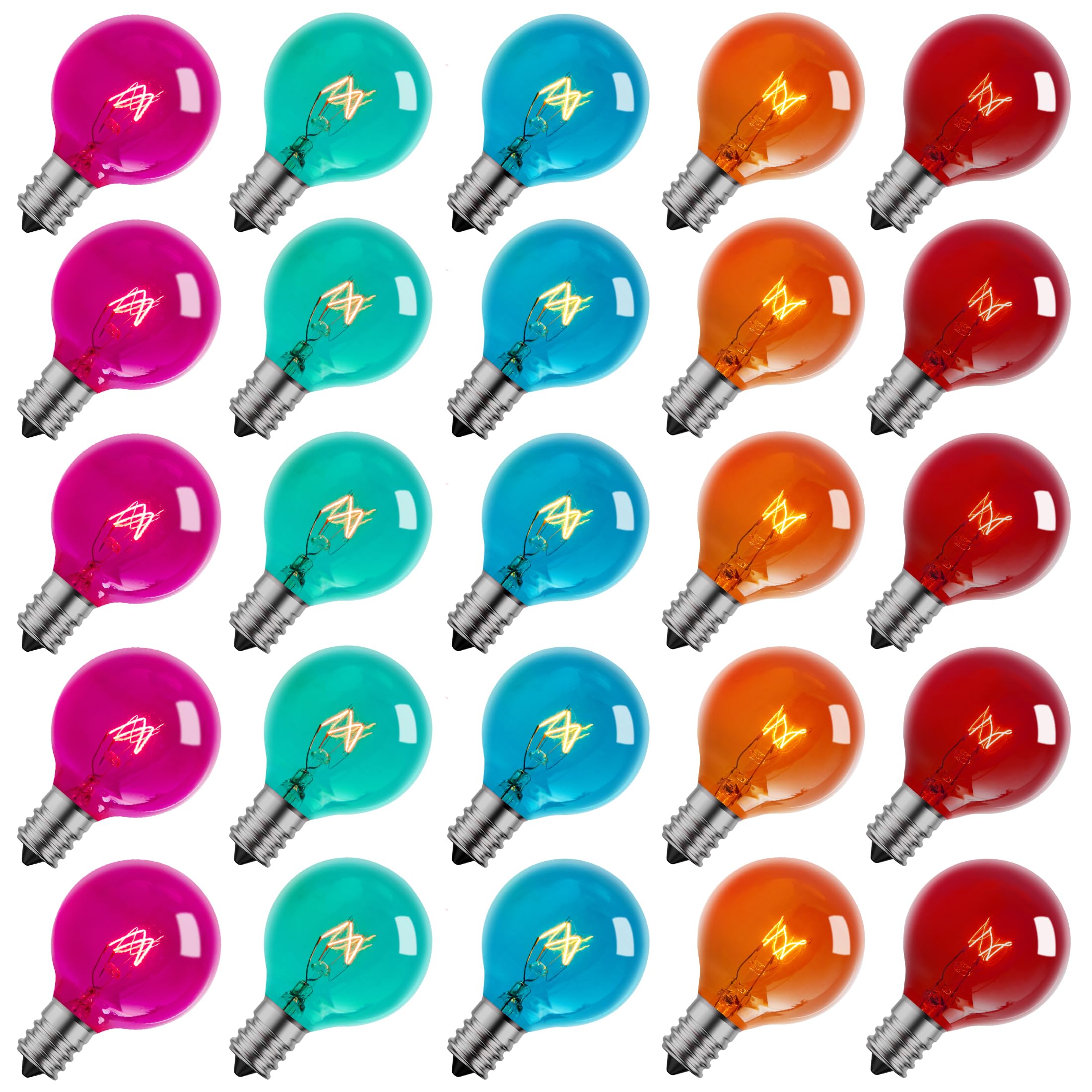 Bombillas Navideñas De Repuesto Brightown G40, 5 W, 25 Unidades - Venta Internacional.