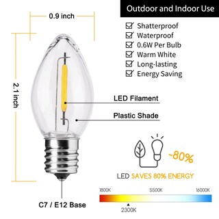 Foto 2 | Bombillas Led Navideñas Brightown C7 Transparentes, Paquete De 25 - Venta Internacional.