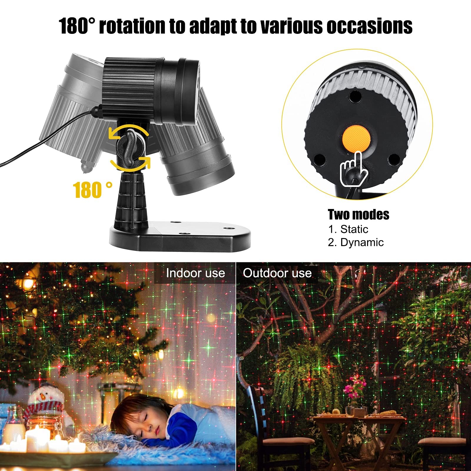 Foto 6 pulgar | Proyector Navideño De Luces Láser Minetom Rojo/verde Ip65 - Venta Internacional.
