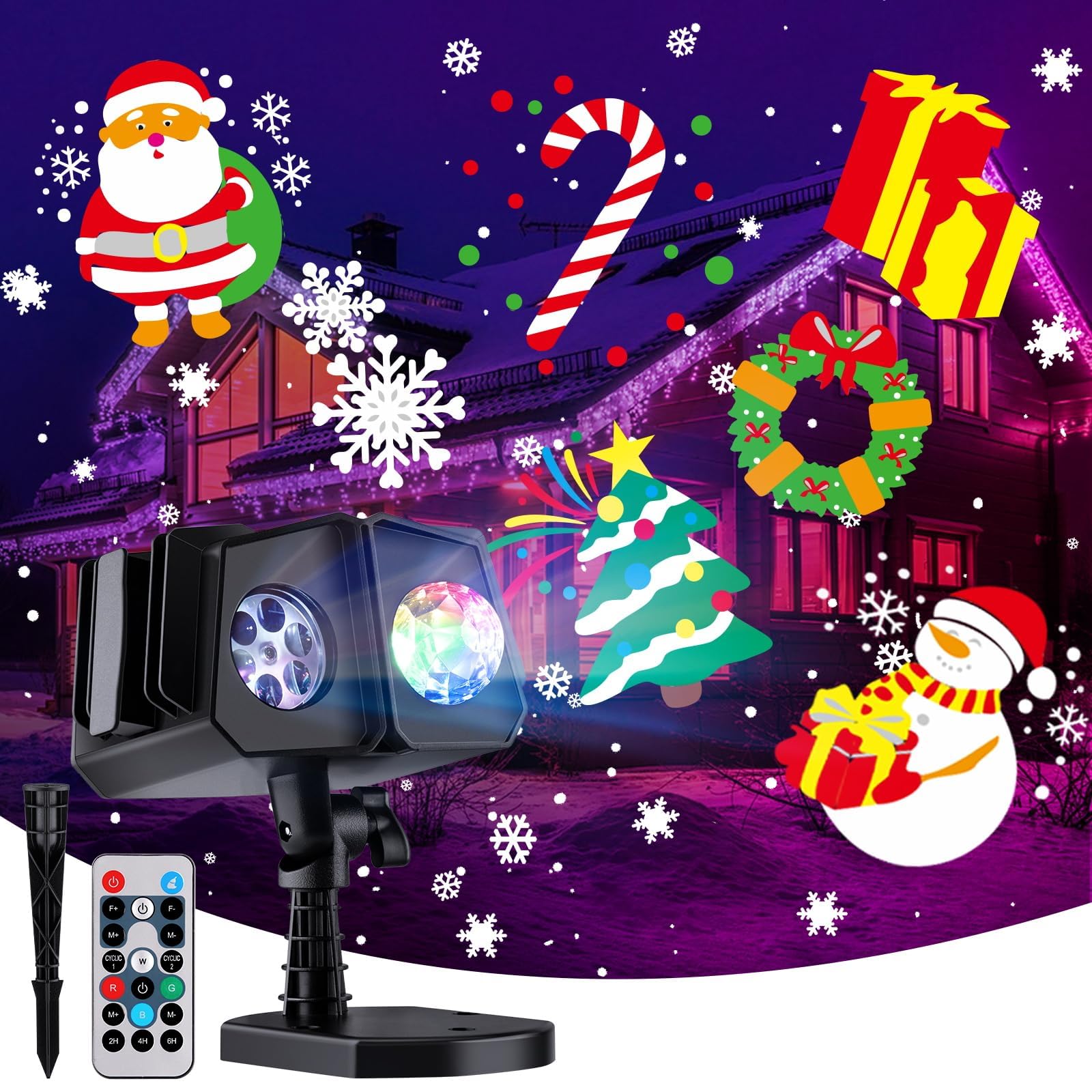 Foto 1 | Proyector Navideño Minetom 26 Hd Effects A Prueba De Agua - Venta Internacional.