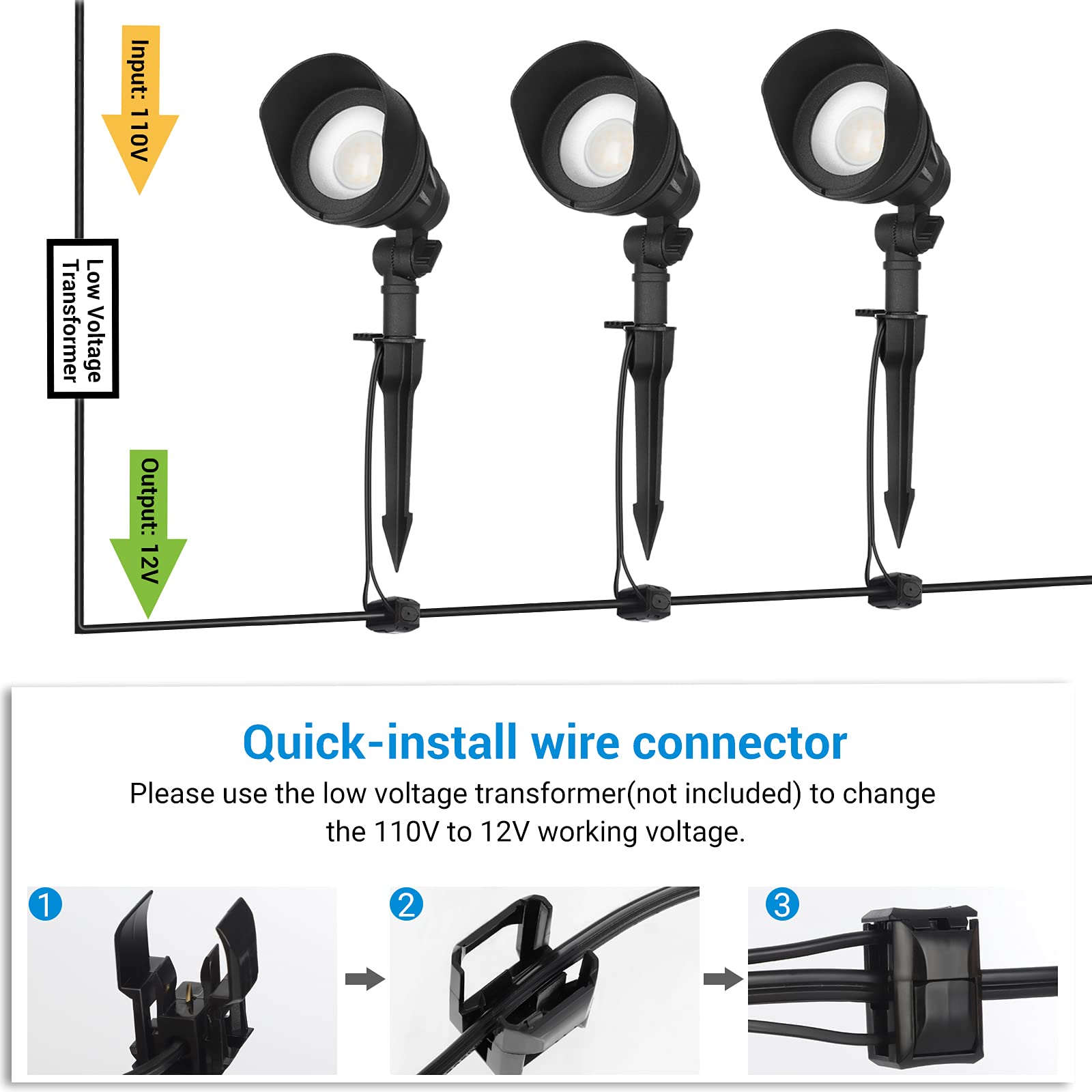 Foto 5 pulgar | Luces De Paisaje Dewenwils Led, 14 W, 540 Lm, 3000 K, 12 V, Paquete De 4 - Venta Internacional.