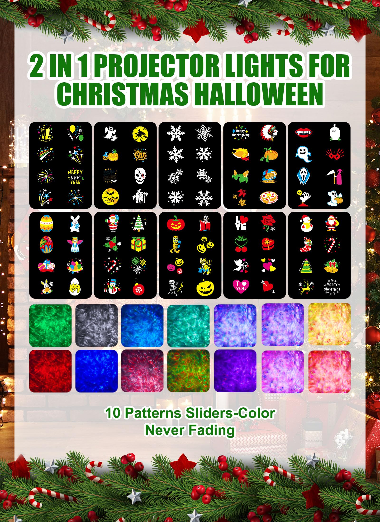 Foto 3 pulgar | Proyector De Luces Minetom Halloween Christmas 20 Hd Effects - Venta Internacional.