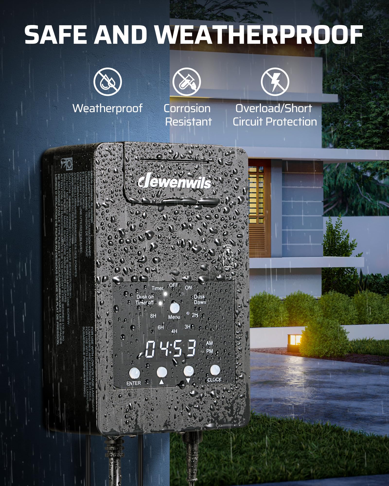 Foto 6 | Transformador De Paisaje Dewenwils De 120 W Con Mando A Distancia De 12 V - Venta Internacional.