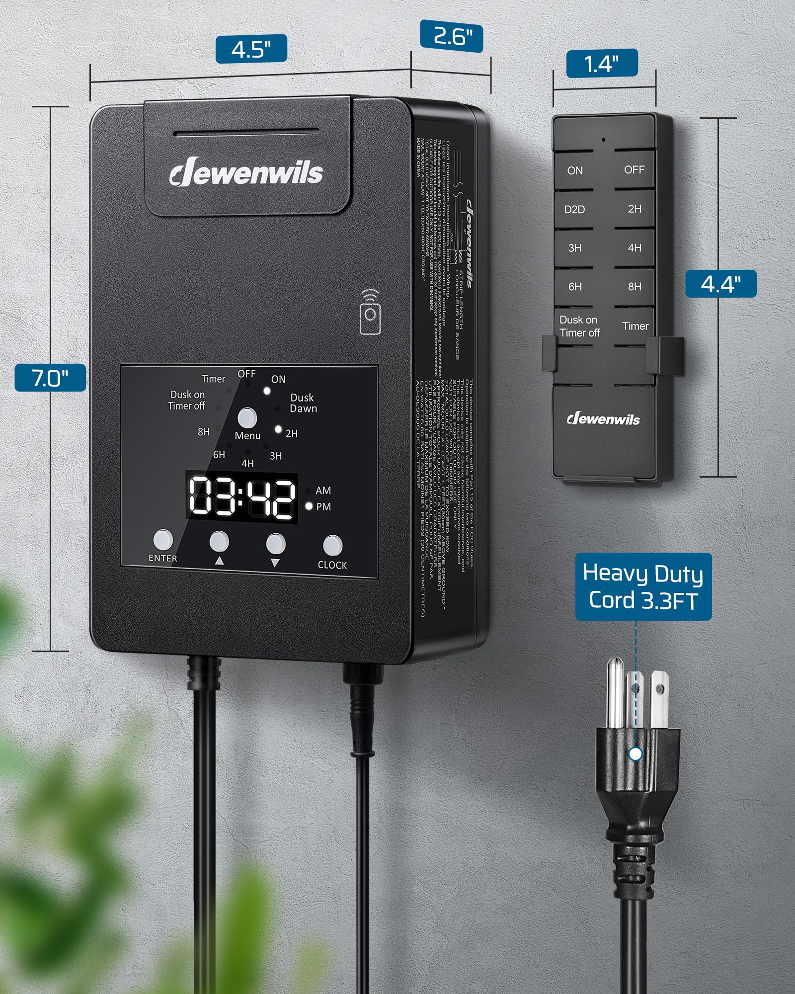 Foto 8 pulgar | Transformador De Paisaje Dewenwils De 120 W Con Mando A Distancia De 12 V - Venta Internacional.