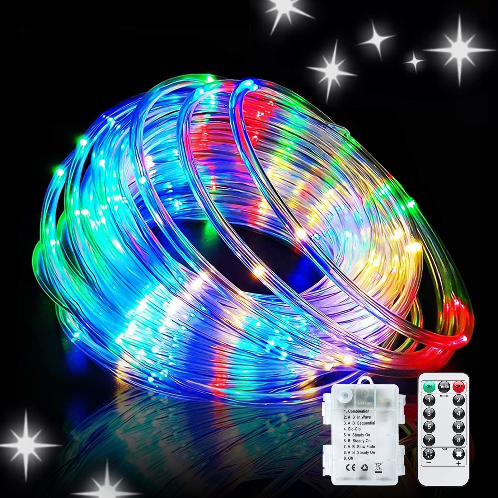 Foto 2 pulgar | Luces Navideñas Jmexsuss 100 Led Con Batería De 33 Pies, Resistente Al Agua - Venta Internacional.