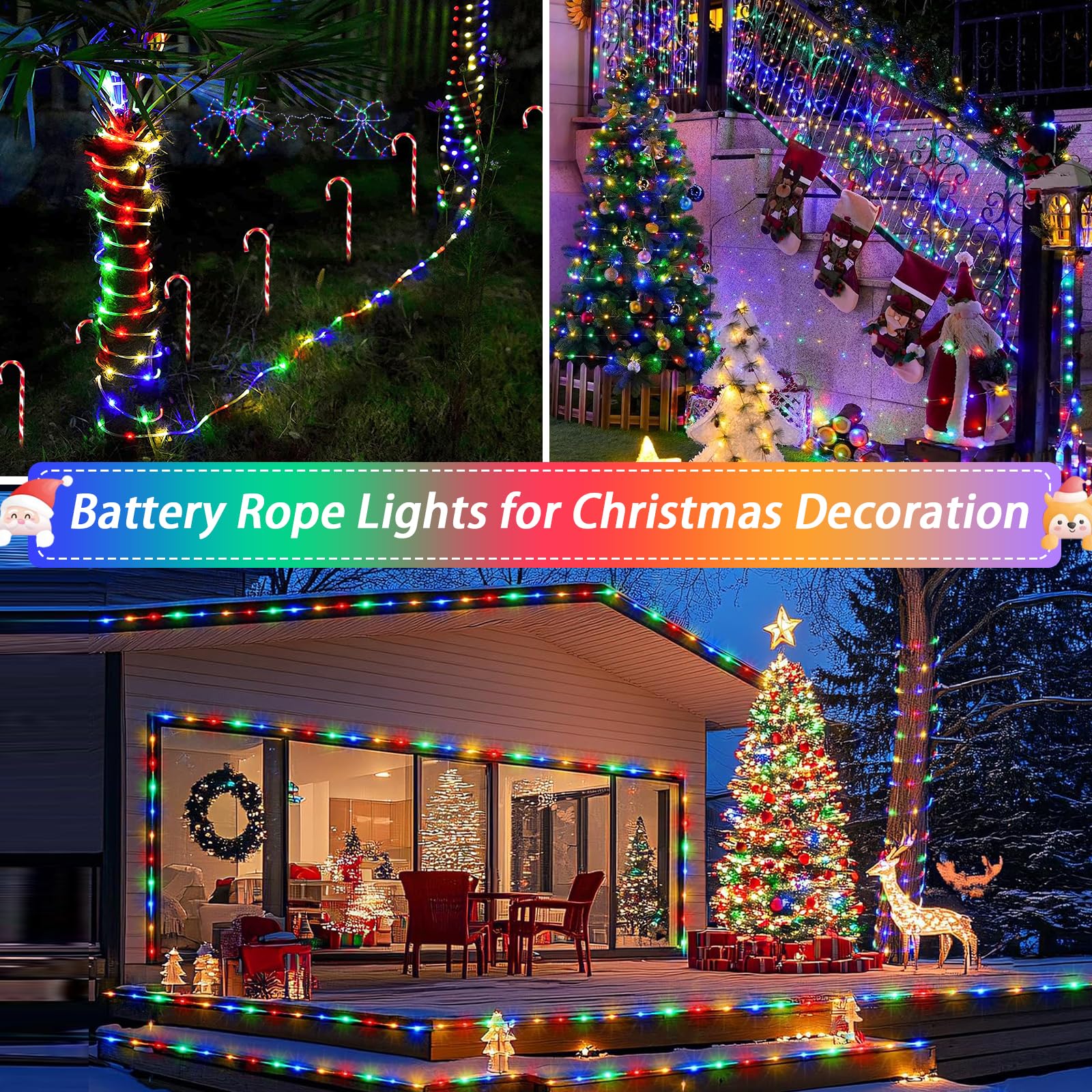 Foto 3 pulgar | Luces Navideñas Jmexsuss 100 Led Con Batería De 33 Pies, Resistente Al Agua - Venta Internacional.