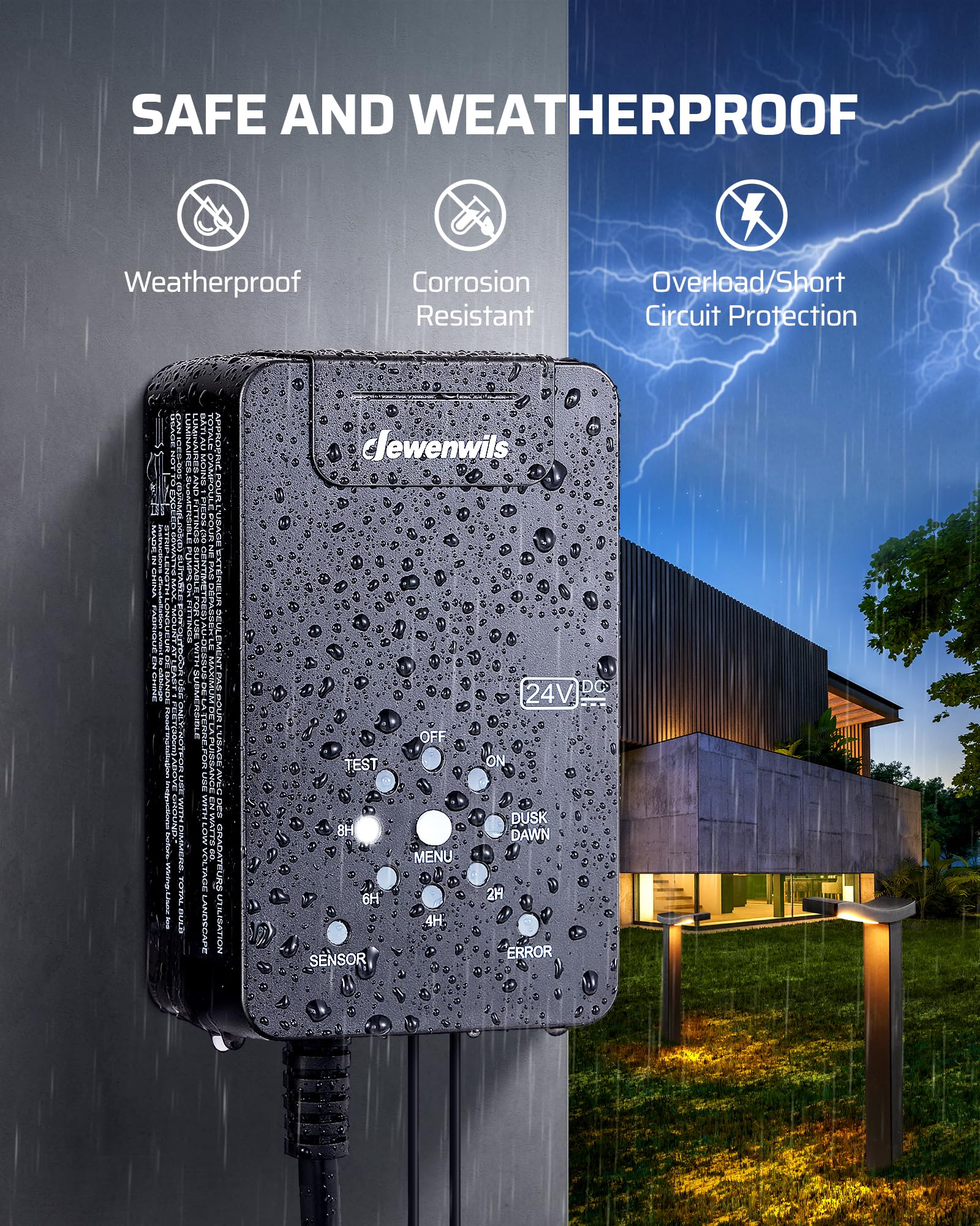 Foto 6 | Transformador De Paisaje Dewenwils 60 W 120 V Ac A 24 V Dc - Venta Internacional.