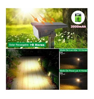 Foto 3 | Lámpara Solar Exterior De 7 Led Luz Multicolor 1 Pz Negro