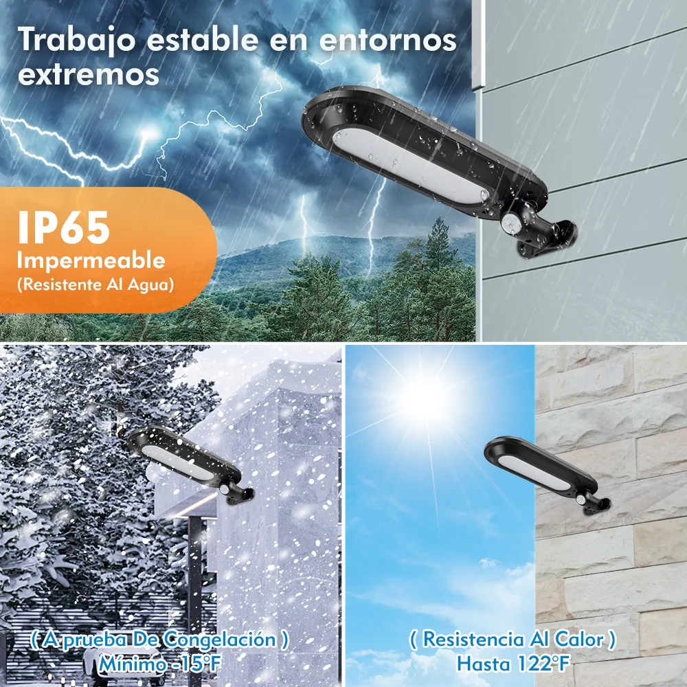 Foto 4 pulgar | Lámpara Solar Exterior Pared Sensor Ajustable Luz Jardín Led