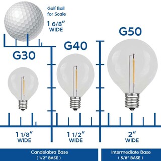 Foto 4 | Bombillas De Repuesto Novelty Lights G50 Outdoor Transparentes 7 W Paquete De 25 - Venta Internacional.