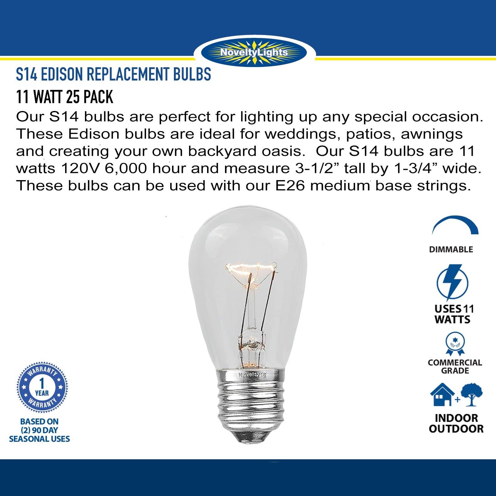 Foto 6 pulgar | Bombillas De Repuesto Novelty Lights S14 Outdoor Blue 11 W  Paquete De 25 - Venta Internacional.