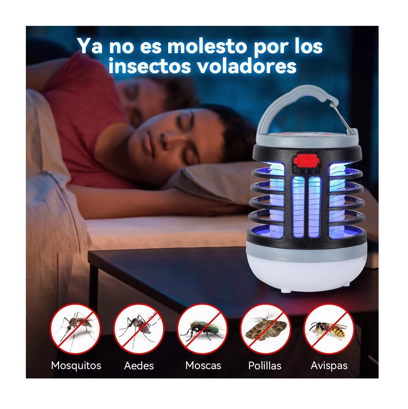 Foto 3 | Lámpara Mata Mosquitos BELUG UV con Luz LED y Sonido Bluetooth Negro