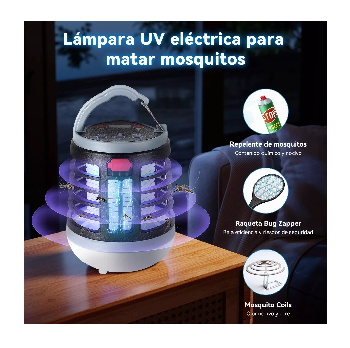 Foto 5 pulgar | Lámpara Mata Mosquitos BELUG UV con Luz LED y Sonido Bluetooth Negro