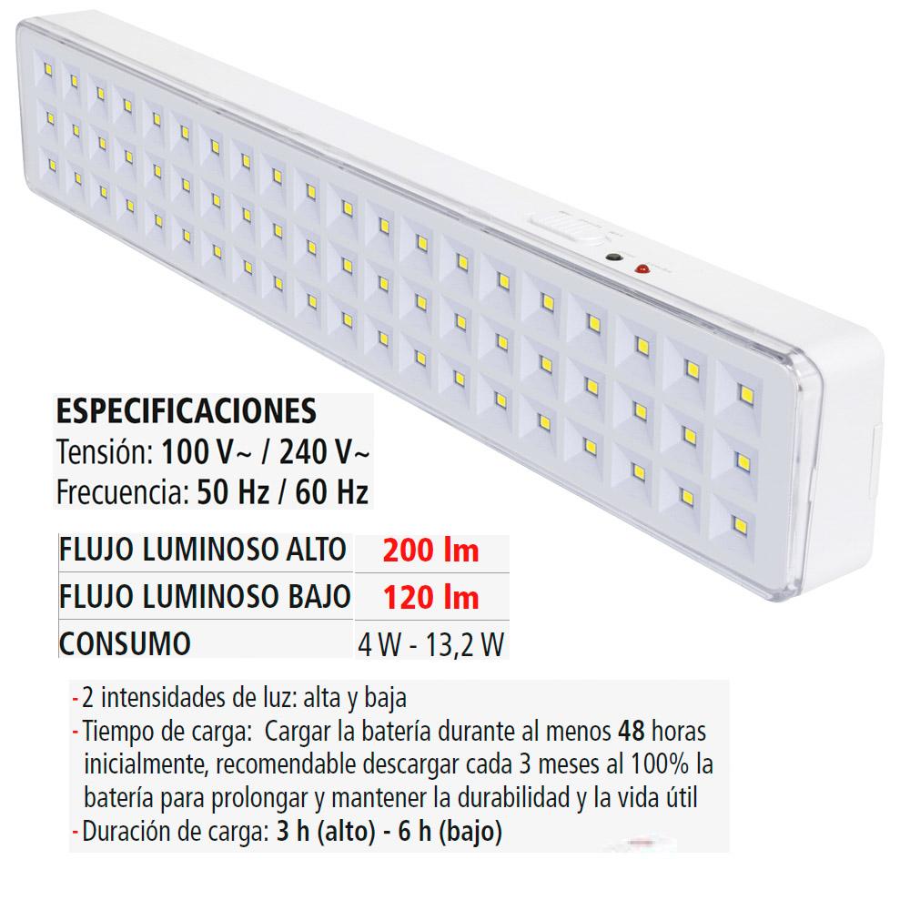 Foto 4 pulgar | Lámpara Led de Emergencia Iusa 60 Led Consumo de 4w-13,2w