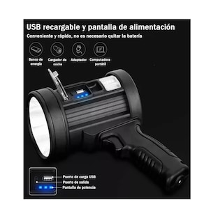 Foto 4 | Foco Linterna De Mano Led Spot Light Negro