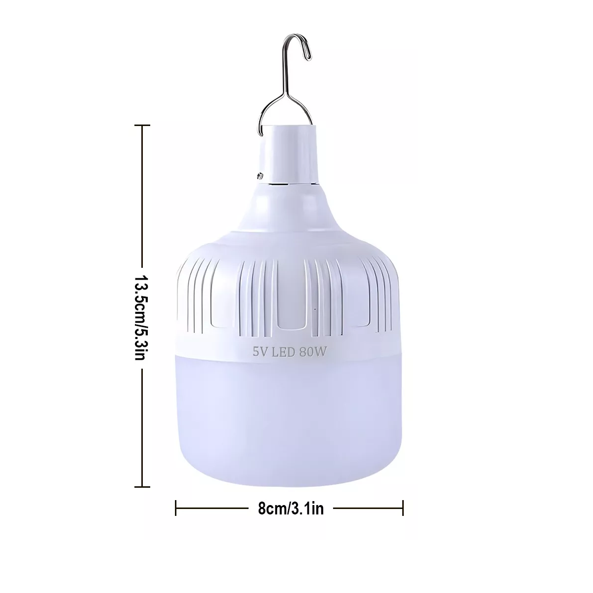 Foto 2 | Portatil Recargable Emergencia Usb 80w Lámpara Foco Led 3pzs Eo Safe Imports Esi-11657 Blanco