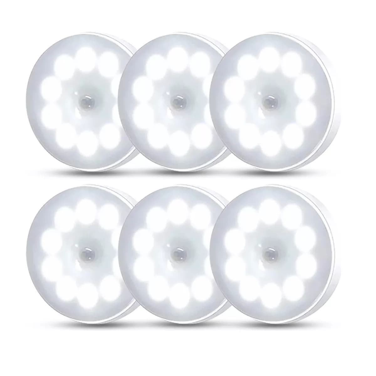 Luces De Emergencia Sensor De Movimiento Recargables 6 Pieza  Eo Safe Imports Esi-12559 Blanco $489