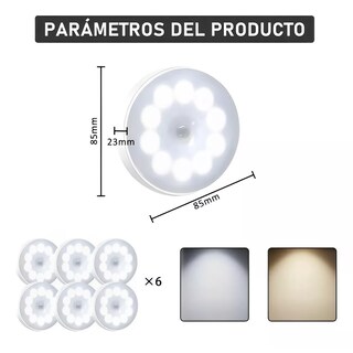 Foto 2 | Luces De Emergencia Sensor De Movimiento Recargables 6 Pieza Eo Safe Imports Esi-12559 Blanco