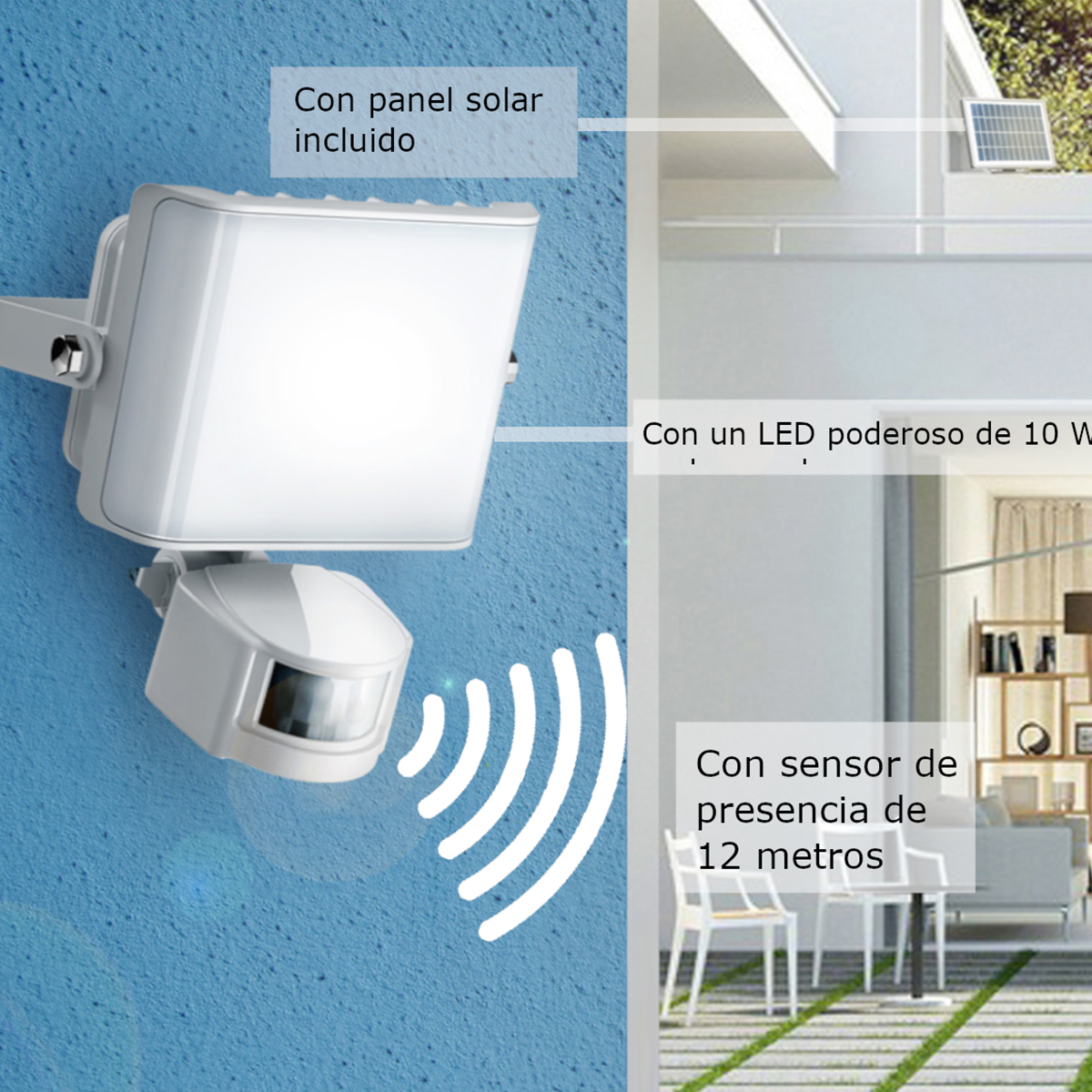 Foto 6 pulgar | Lámpara De Led Panel Solar Remoto Con Sensor De Presencia Luz Fría Sunleaf