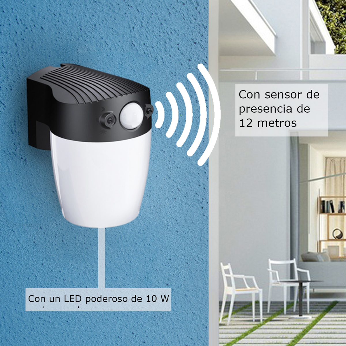 Foto 4 | Lámpara De Led Con Sensor De Presencia Luz Fría Sunleaf