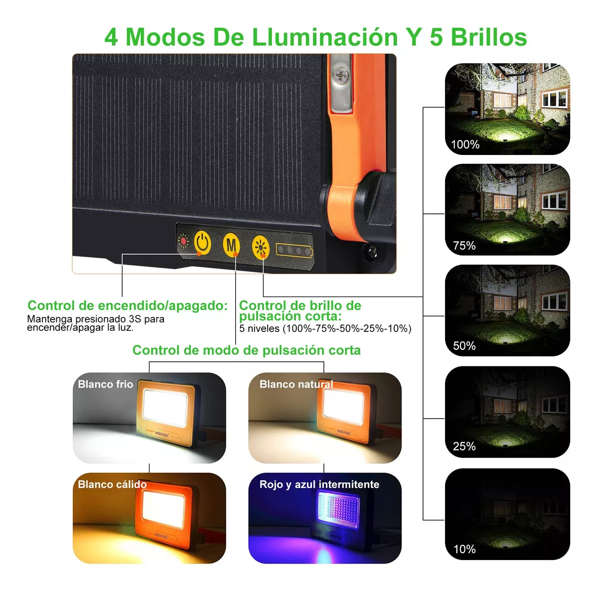 Foto 3 pulgar | Foco De Usb Recargable Led Exterior Solar Reflector Eo Safe Imports Esi-14582 Naranja