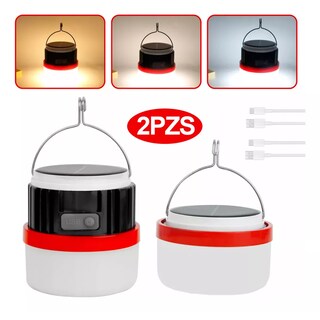 Foto 2 | 2pzs Solar Lámpara Portatiles Recargable Emergencia Foco Solar Eo Safe Imports Esi-16788 Multicolor