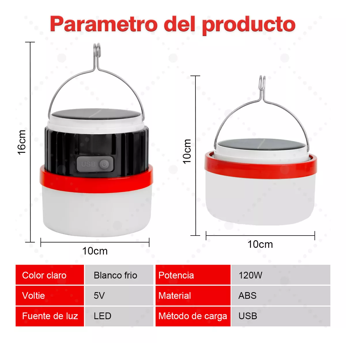 Foto 3 | 2pzs Solar Lámpara Portatiles Recargable Emergencia Foco Solar Eo Safe Imports Esi-16788 Multicolor