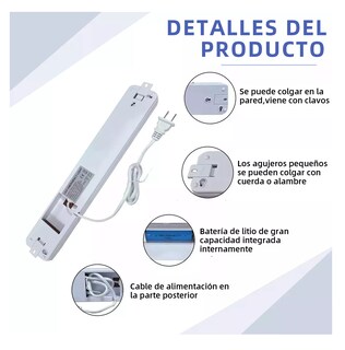 Foto 3 | Lámpara De Emergencia De 60 Leds Recargable 2 Pcs Blanca