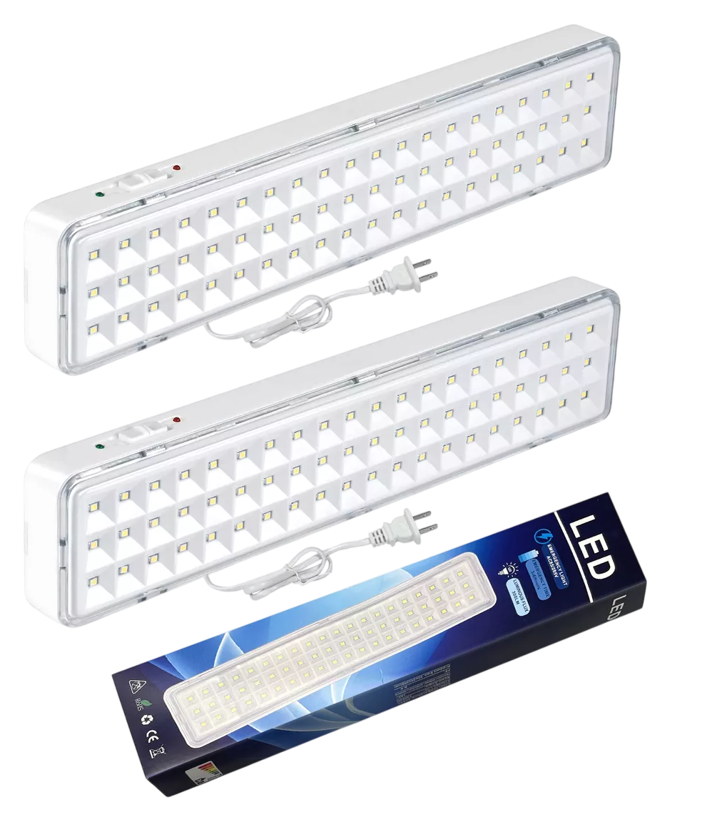 Lámpara De Emergencia De 60 Leds Recargable 2 Pcs Blanca