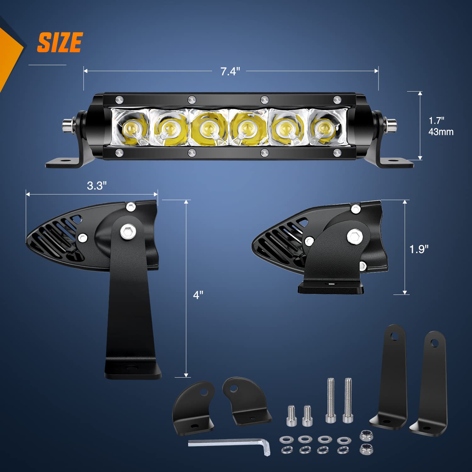 Foto 2 | Barra De Luces Led Nilight Super Slim De 7 Pulgadas Y 30 W Spot 3600 Lm - Venta Internacional.