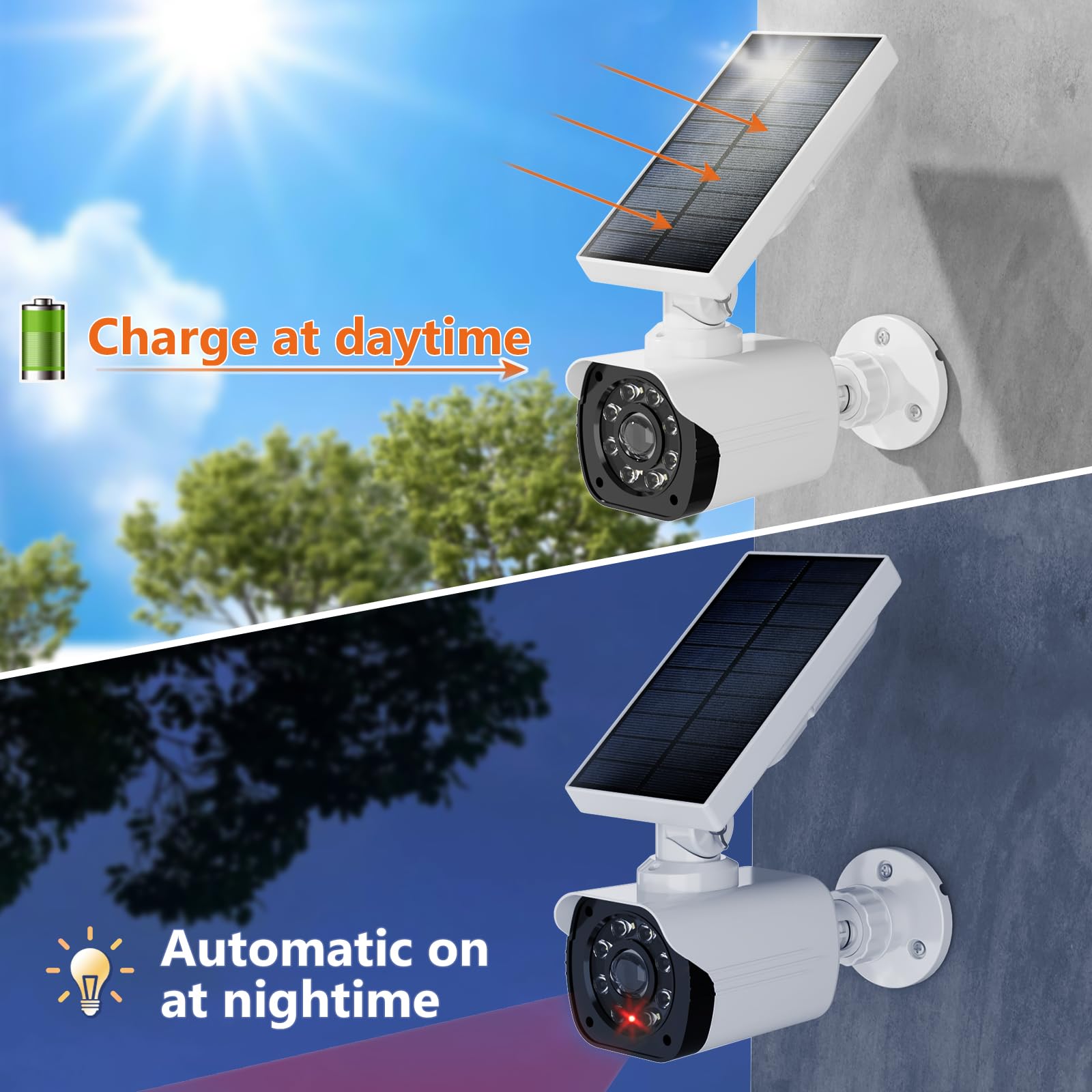 Foto 3 pulgar | Cámara De Seguridad Falsa Wali Solar Con Sensor De Movimiento, Paquete De 2 - Venta Internacional.