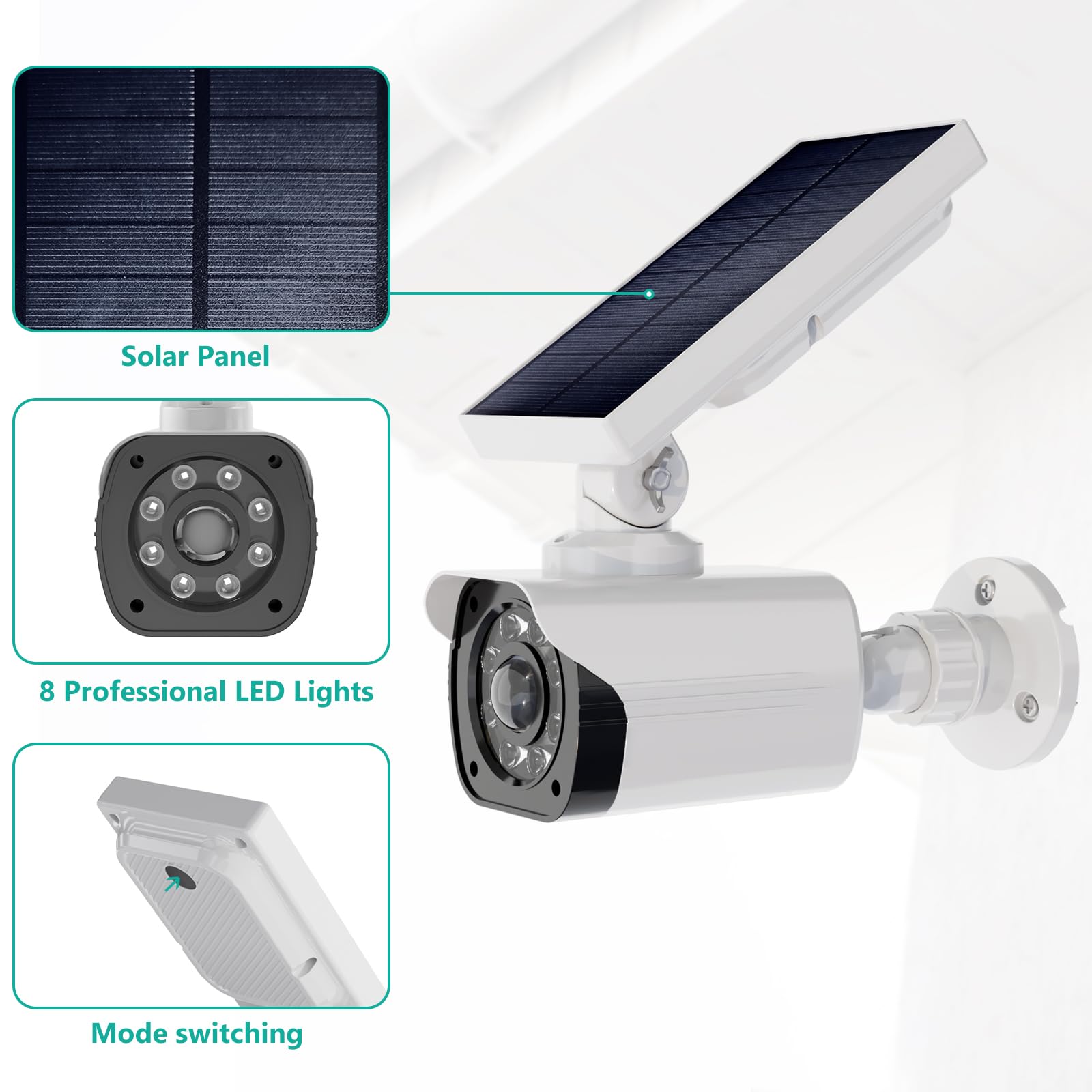Foto 6 pulgar | Cámara De Seguridad Falsa Wali Solar Con Sensor De Movimiento, Paquete De 2 - Venta Internacional.