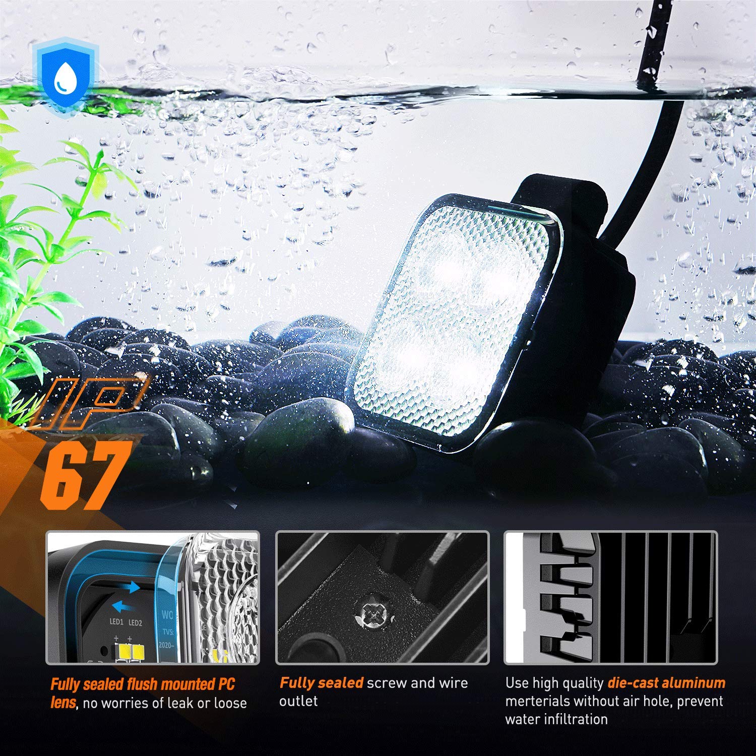 Foto 6 pulgar | Luz De Trabajo Nilight, 2 Unidades, Cápsulas Led De 3 Pulgadas, 1500 Lúmenes, 90°, Inundación - Venta Internacional.