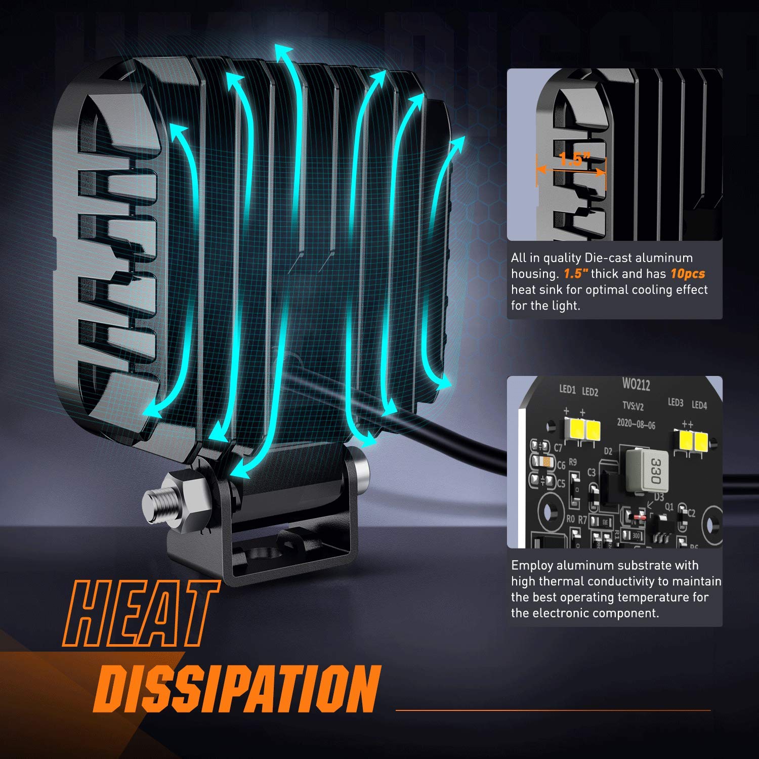 Foto 7 | Luz De Trabajo Nilight, 2 Unidades, Cápsulas Led De 3 Pulgadas, 1500 Lúmenes, 90°, Inundación - Venta Internacional.
