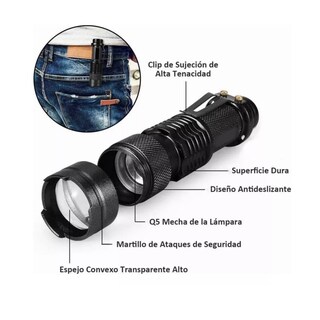 Foto 2 | Linterna Militar Portátil Lámpara Táctica 1200 Lm 2 Piezas, Color De La Luz Blanco Belug