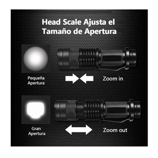 Foto 3 | Linterna Militar Portátil Lámpara Táctica 1200 Lm 2 Piezas, Color De La Luz Blanco Belug