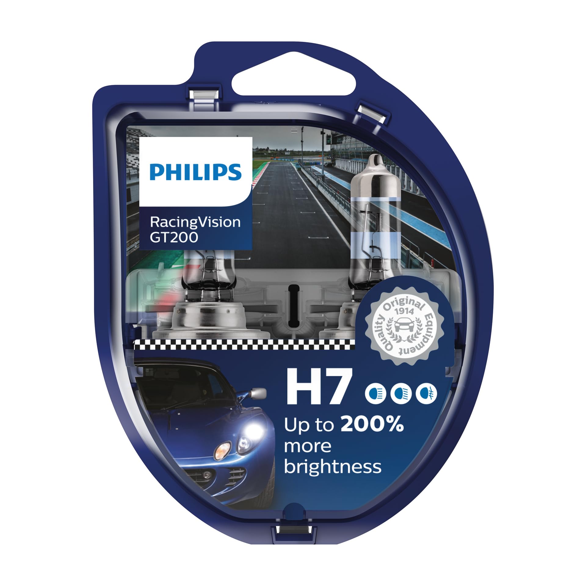 Foto 2 pulgar | Juego De Bombillas Para Faros Delanteros Philips Racingvision Gt200 H7 +200% - Venta Internacional.