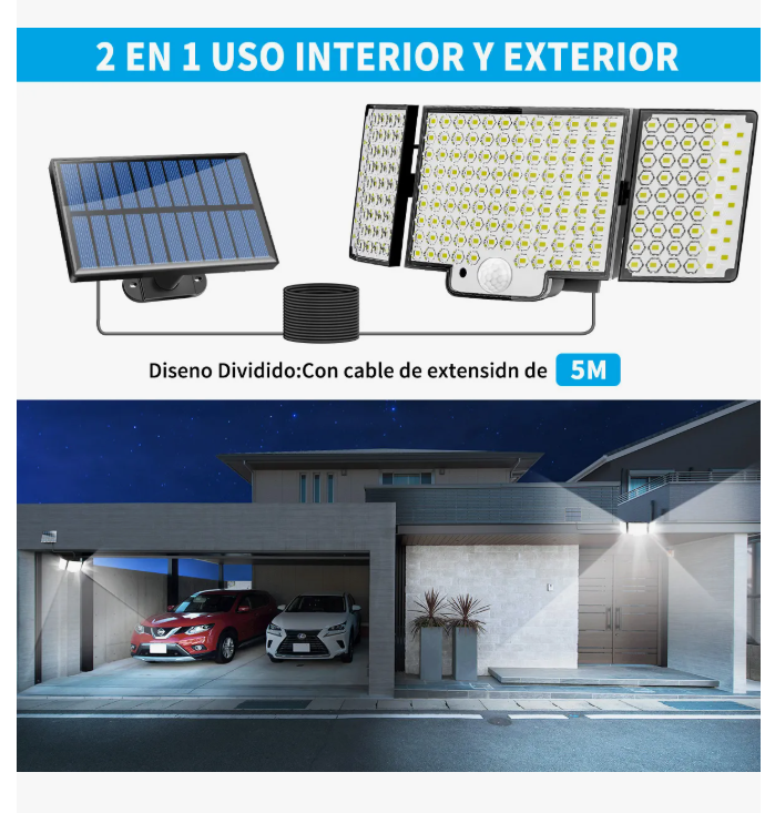 Foto 4 pulgar | Led Lámpara Solar Exterior Jardin Pared Sensor Luz
