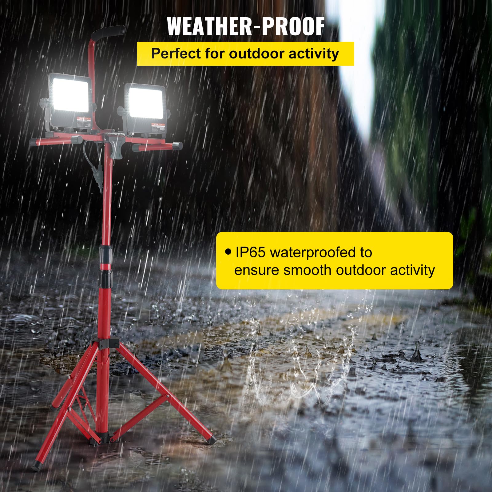 Foto 4 pulgar | Lámpara De Trabajo Led Vevor De 10000 Lúmenes Con Soporte De Trípode Ajustable - Venta Internacional.