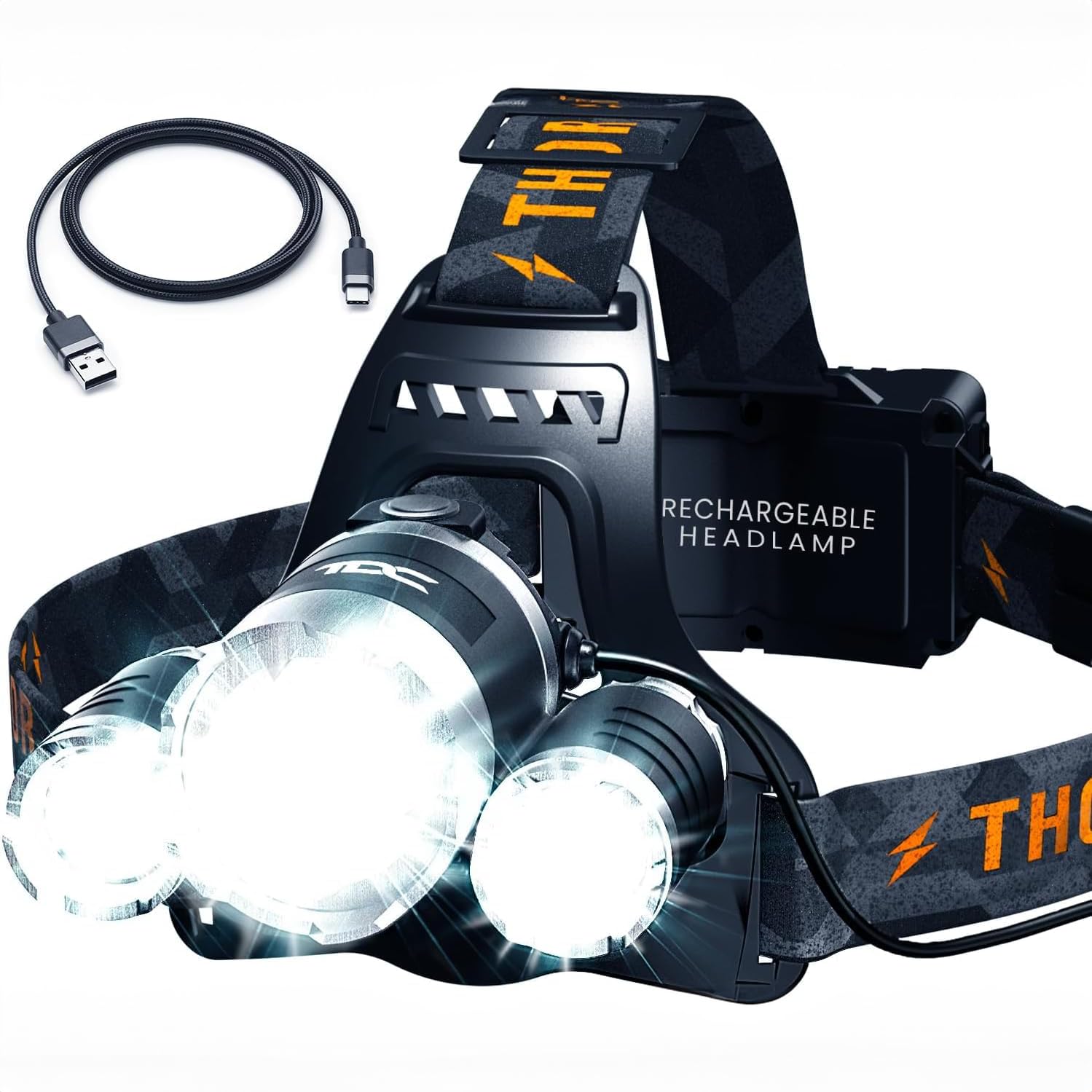 Foto 1 | Linterna Frontal Tdc Thor Recargable Usb-c 1080 Lúmenes Resistente Al Agua - Venta Internacional.