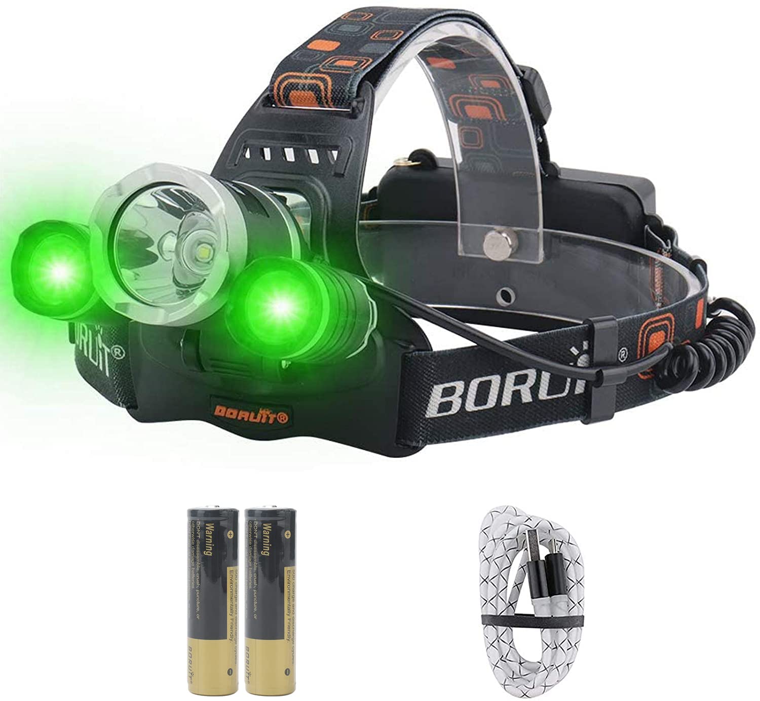 Foto 2 pulgar | Linterna Frontal Led Boruit Rj-3000 Ultrabrillante De 5000 Lúmenes - Venta Internacional.