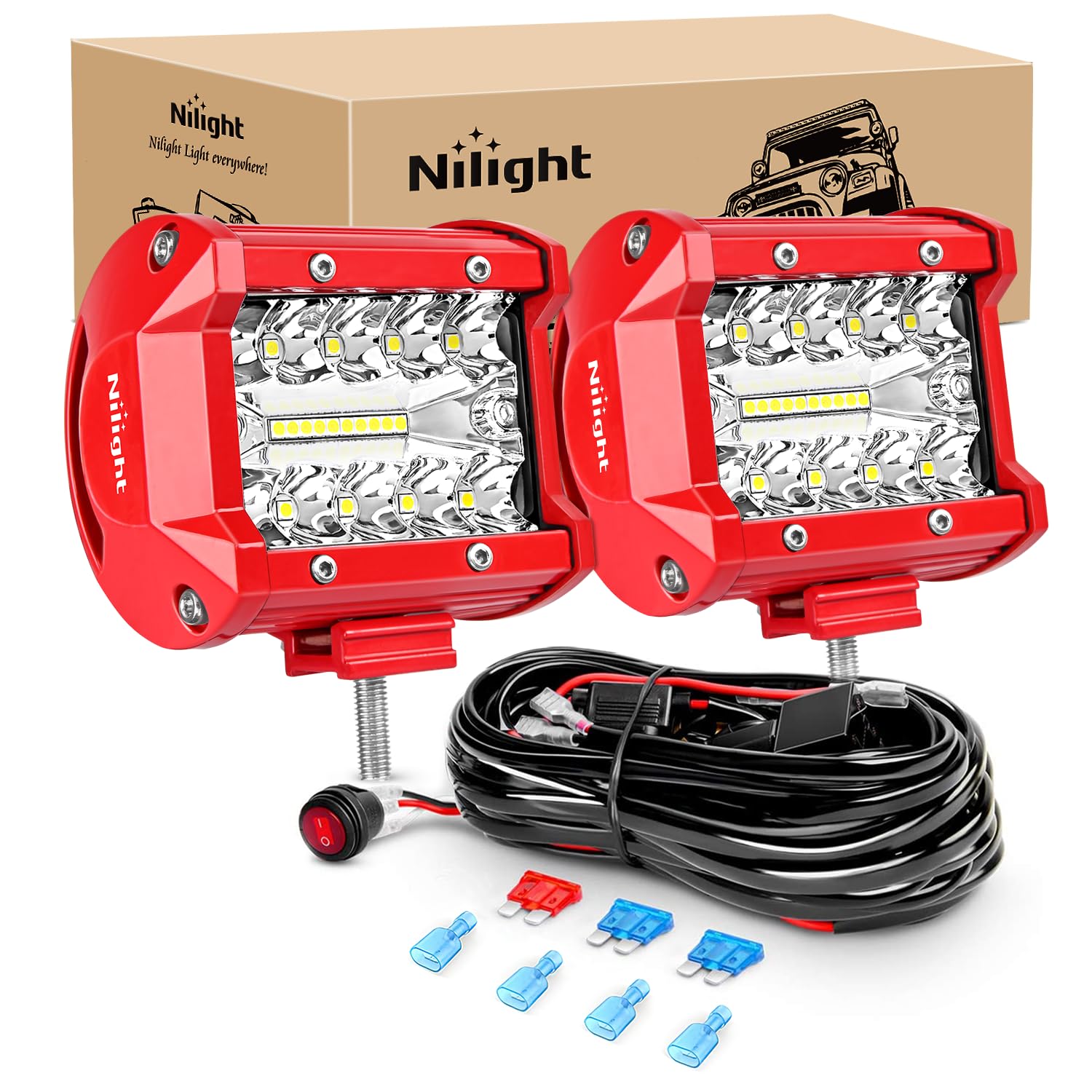 Foto 2 pulgar | Barra De Luces Led Nilight, 60 W, 10 Cm, 2 Unidades, Combo Spot Flood - Venta Internacional.