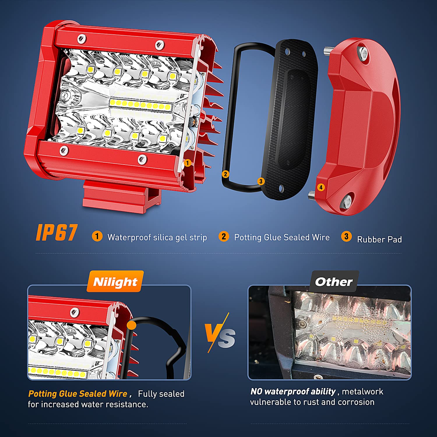Foto 4 pulgar | Barra De Luces Led Nilight, 60 W, 10 Cm, 2 Unidades, Combo Spot Flood - Venta Internacional.