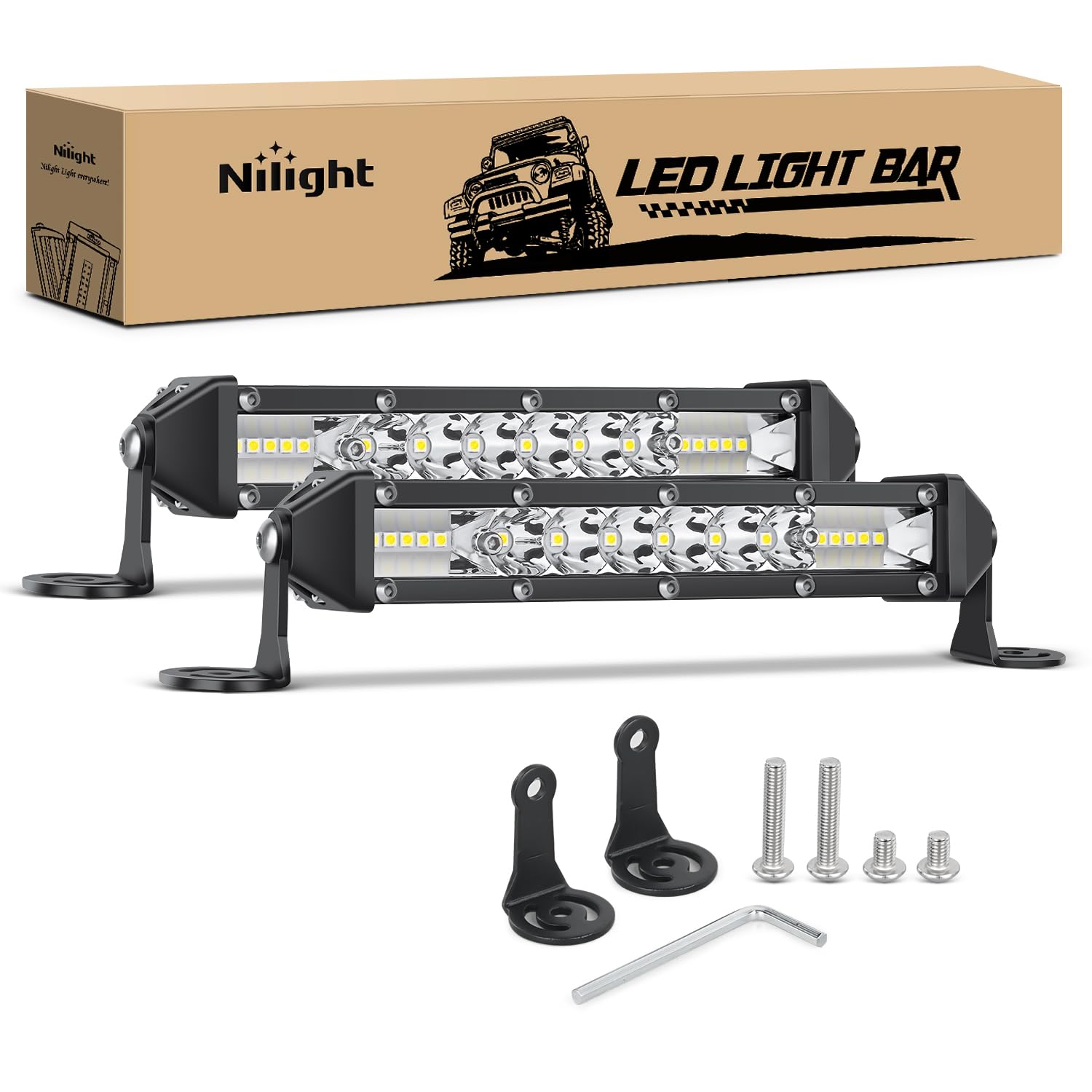 Foto 1 | Barra De Luces Led Nilight Slim, 7 Pulgadas, 48 W, Spot Flood Combo - Venta Internacional.