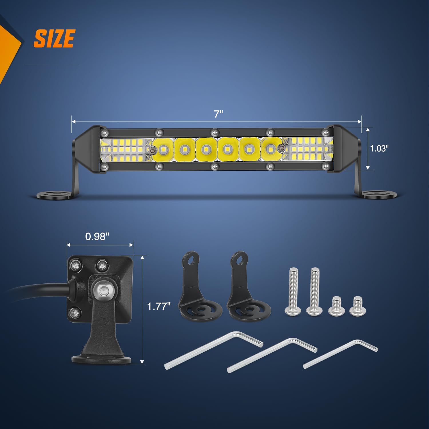 Foto 2 | Barra De Luces Led Nilight Slim, 7 Pulgadas, 48 W, Spot Flood Combo - Venta Internacional.