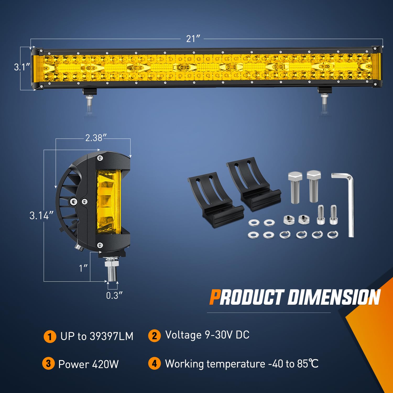 Foto 3 pulgar | Barra De Luces Led Nilight Side Shooter De 50 Cm, Triple Hilera, 3500 K - Venta Internacional.