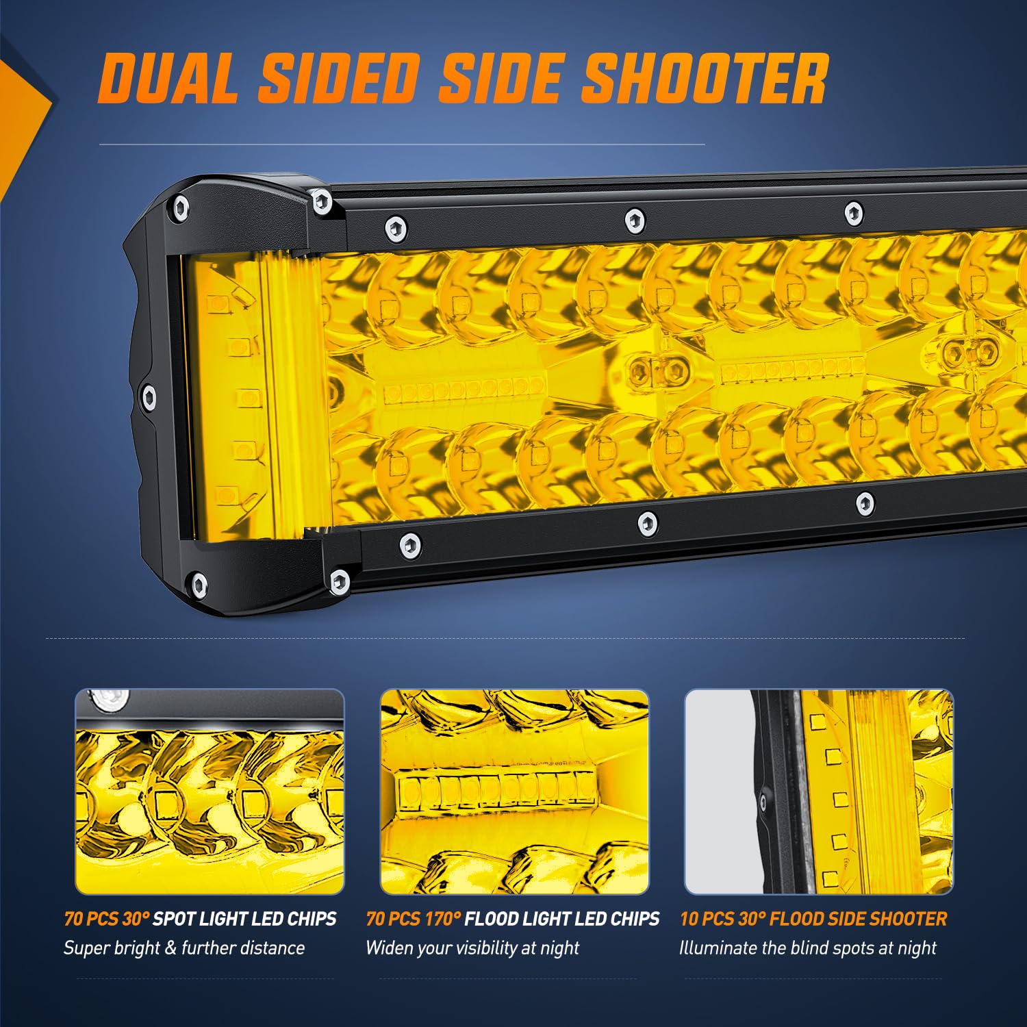 Foto 4 pulgar | Barra De Luces Led Nilight Side Shooter De 50 Cm, Triple Hilera, 3500 K - Venta Internacional.